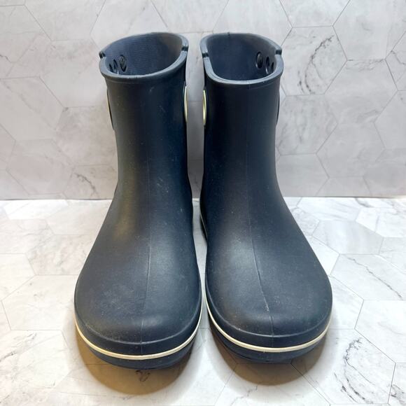 Crocs Jaunt Shorty Womens Sz 10 Navy Blue Boots Waterproof Shoes Rain Snow EUC - Picture 2 of 10